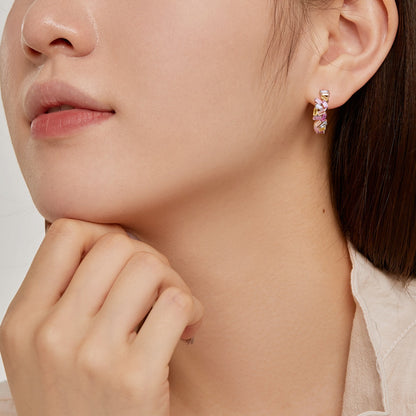 [Solara Jewelry ]煌めくカラフルなエメラルドカットデイリーピアス
