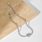 [Solara Jewelry] Luxuriöses, schillerndes, quadratisches Bankettarmband