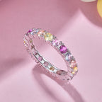 [Solara Jewelry ]Strahlender, glänzender Tennisring mit Rundschliff