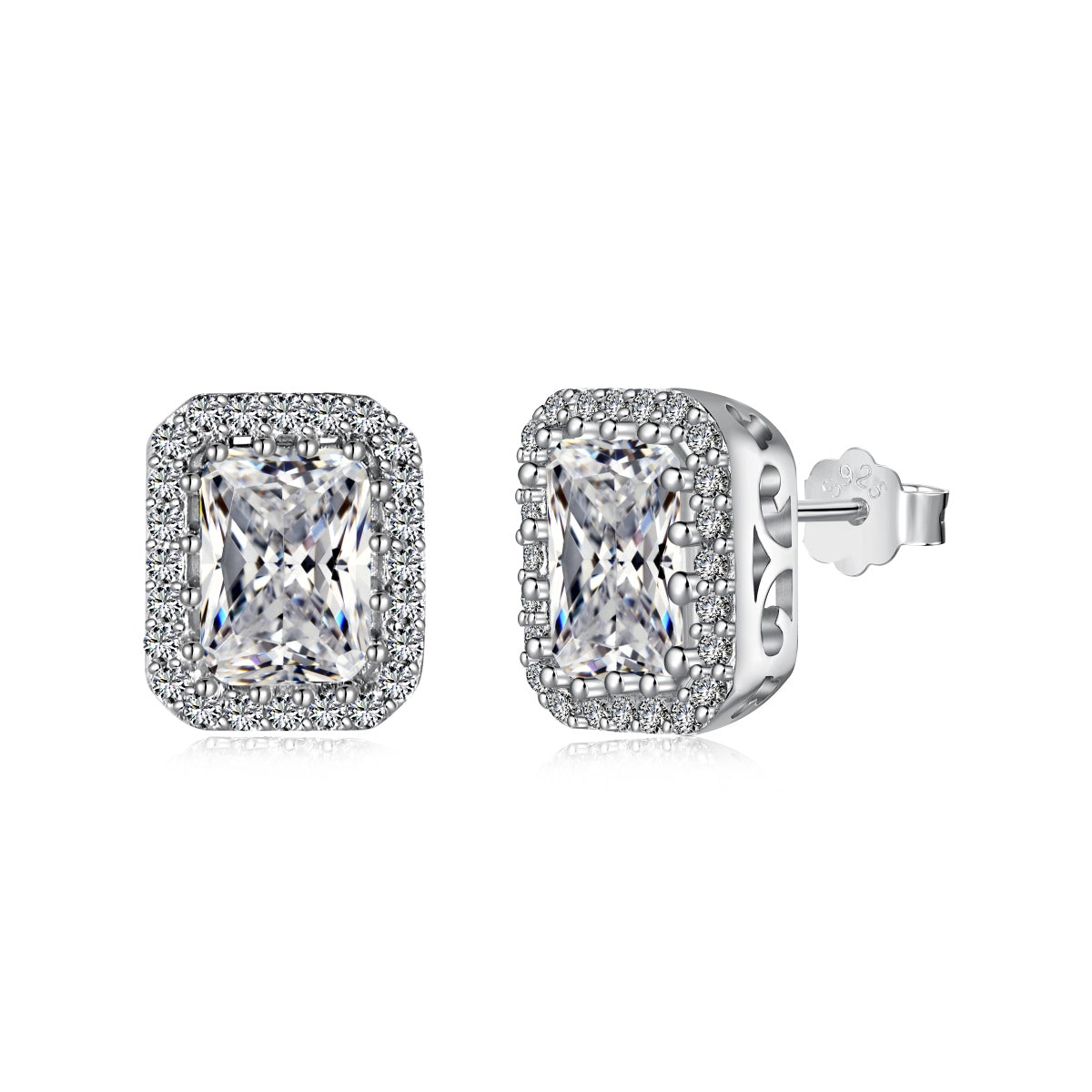 [Solara Jewelry ]1.0カラット ラグジュアリー 可憐なエメラルドカット デイリーイヤリング