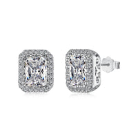 [Solara Jewelry ]1.0 Carat Luxurious Dainty Emerald Cut Daily Earrings