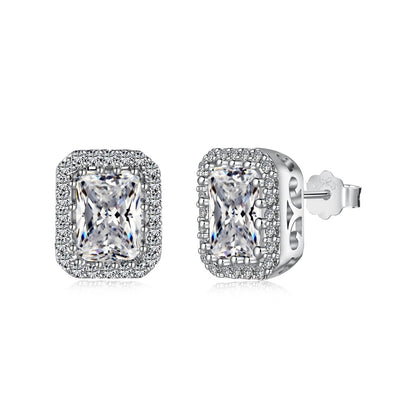 [Solara Jewelry ]1.0カラット ラグジュアリー 可憐なエメラルドカット デイリーイヤリング