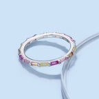 [Solara Jewelry ]Exquisiter, mehrfarbiger Ring im Smaragdschliff für den Alltag