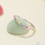 [Solara Jewelry ]Exquisiter, mehrfarbiger Ring im Smaragdschliff für den Alltag
