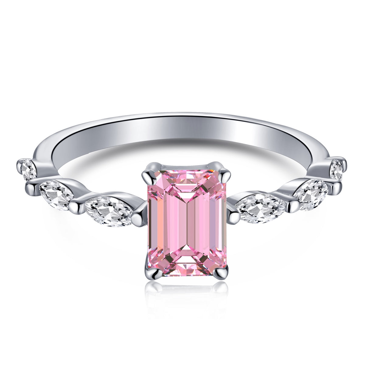Solara Jewelry 〕1.0カラット　可憐な輝き　ラディアントカット　デイリーリング