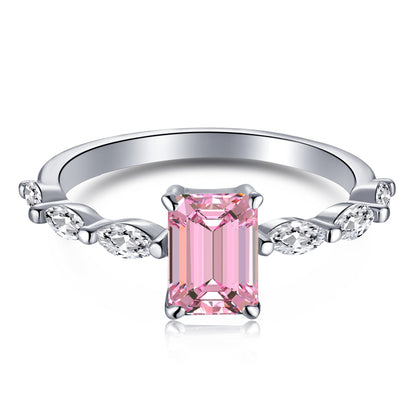Solara Jewelry 〕1.0カラット　可憐な輝き　ラディアントカット　デイリーリング