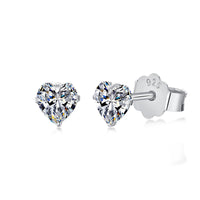 [Solara Jewelry ]Sparkling Heart Shaped Simple Earrings