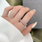 [Solara Jewelry ]Eleganter Prinzessschliff-Tennisring