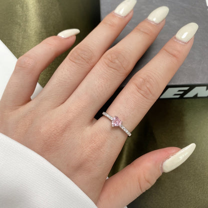 [Solara Jewelry ]0.5カラット エタニティ チャーミングハート型ラバーリング