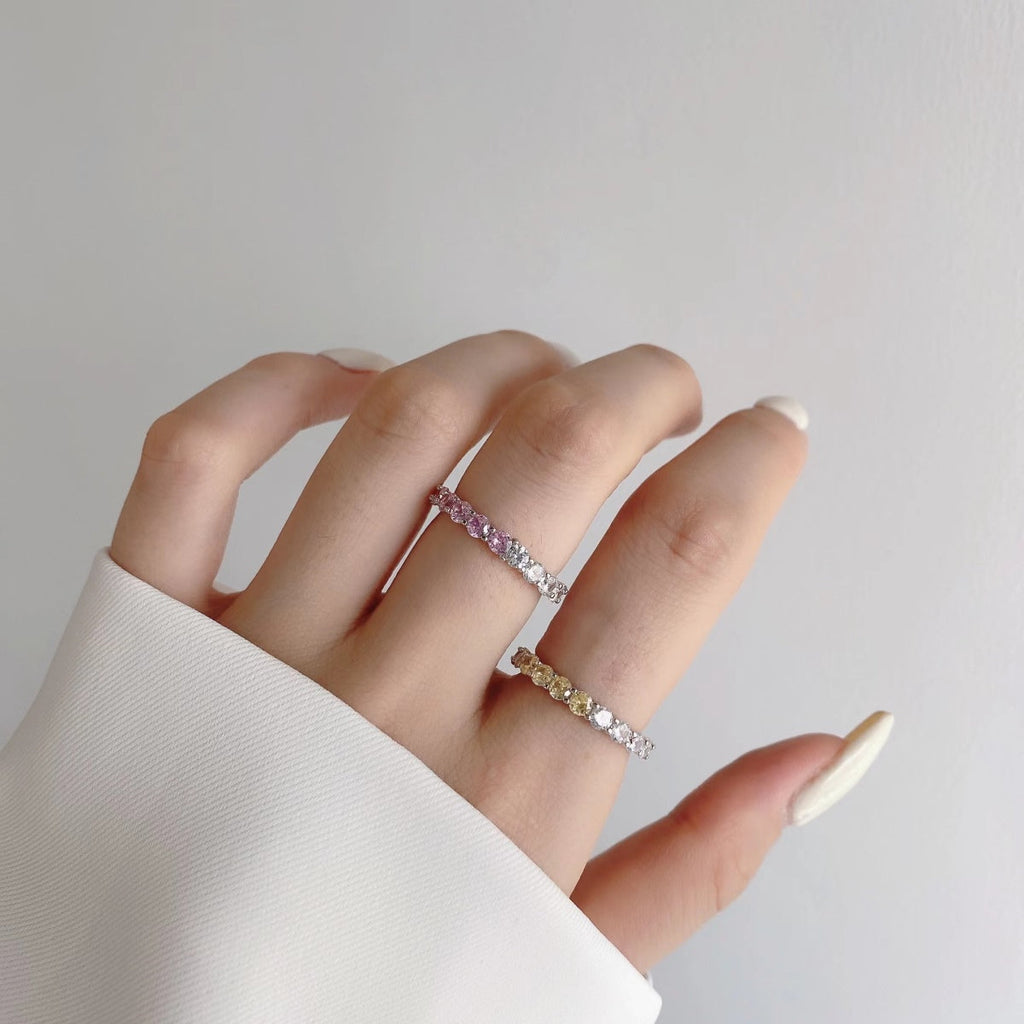 [Solara Schmuck] Funkelnder Tennisring im Rundschliff