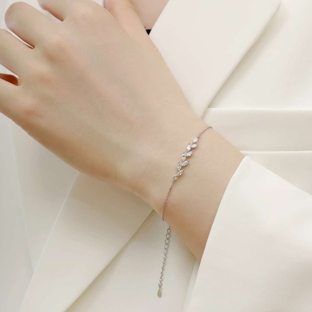 [Solara Jewelry ]エレガントな麦の葉の形をしたブレスレット