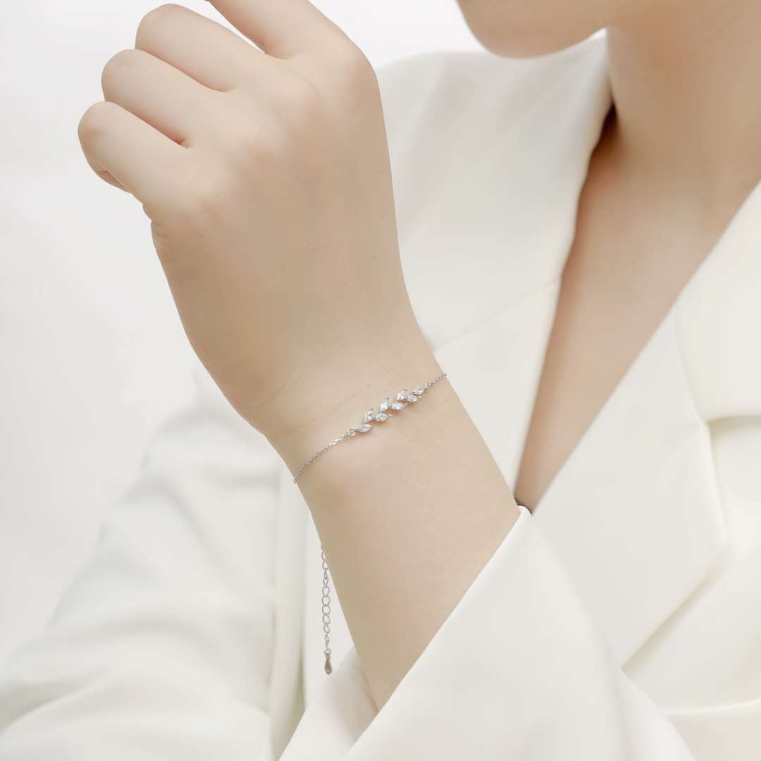 [Solara Jewelry ]エレガントな麦の葉の形をしたブレスレット