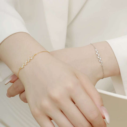 [Solara Jewelry ]エレガントな麦の葉の形をしたブレスレット