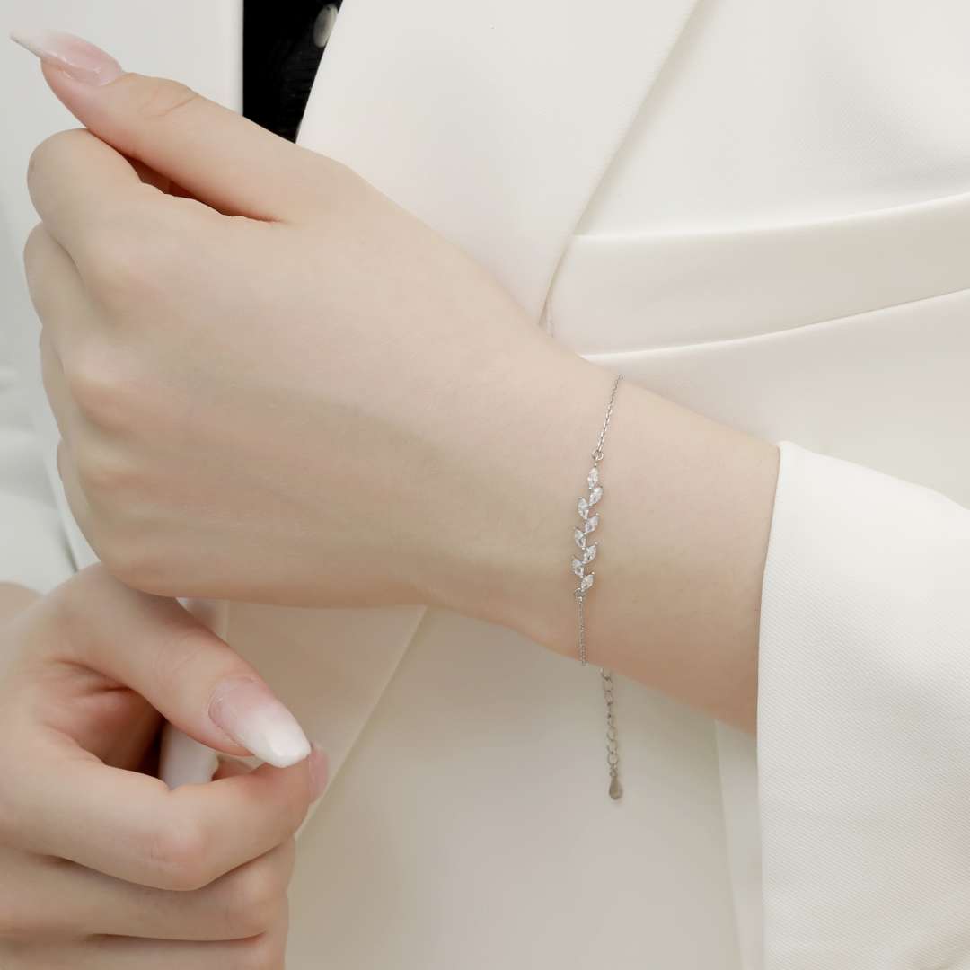 [Solara Jewelry ]エレガントな麦の葉の形をしたブレスレット