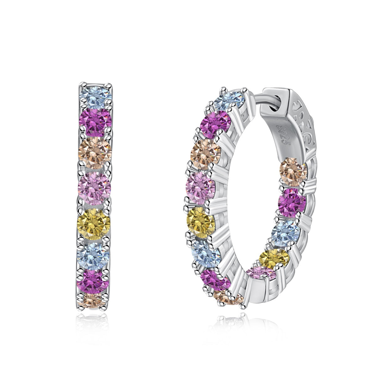 [Solara Jewelry ]ユニークなラウンドカットのデイリーピアス