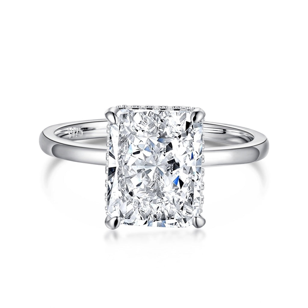 [Solara Jewelry ]4,0 Karat aufwendiger, bezaubernder Radiand-Schliff Banquet Ring