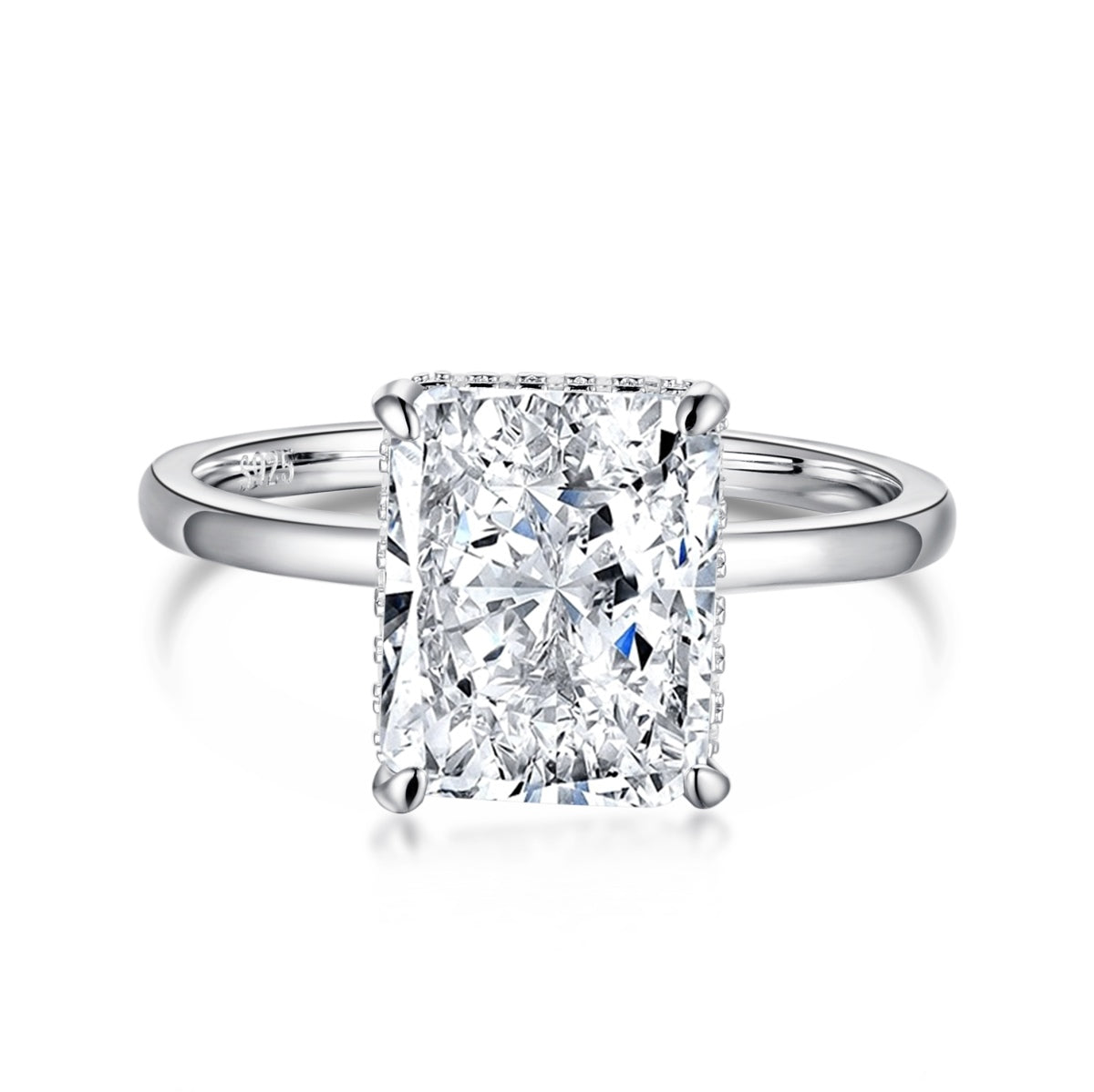 [Solara Jewelry ]4,0 Karat aufwendiger, bezaubernder Radiand-Schliff Banquet Ring