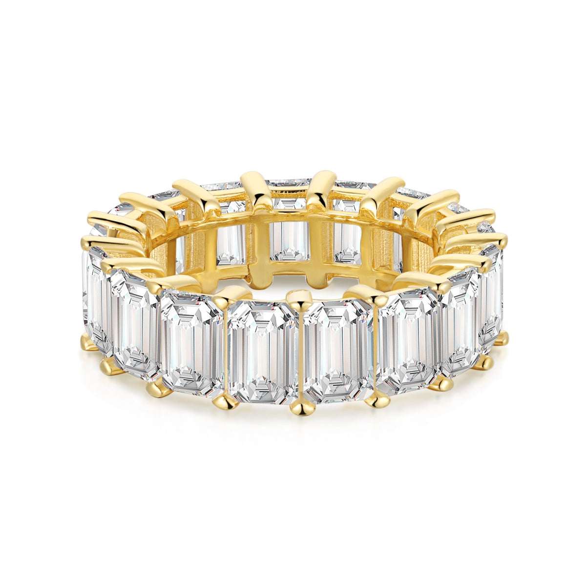 [Solara Jewelry ]0.75 Carat Elegant Emerald Cut Tennis Ring
