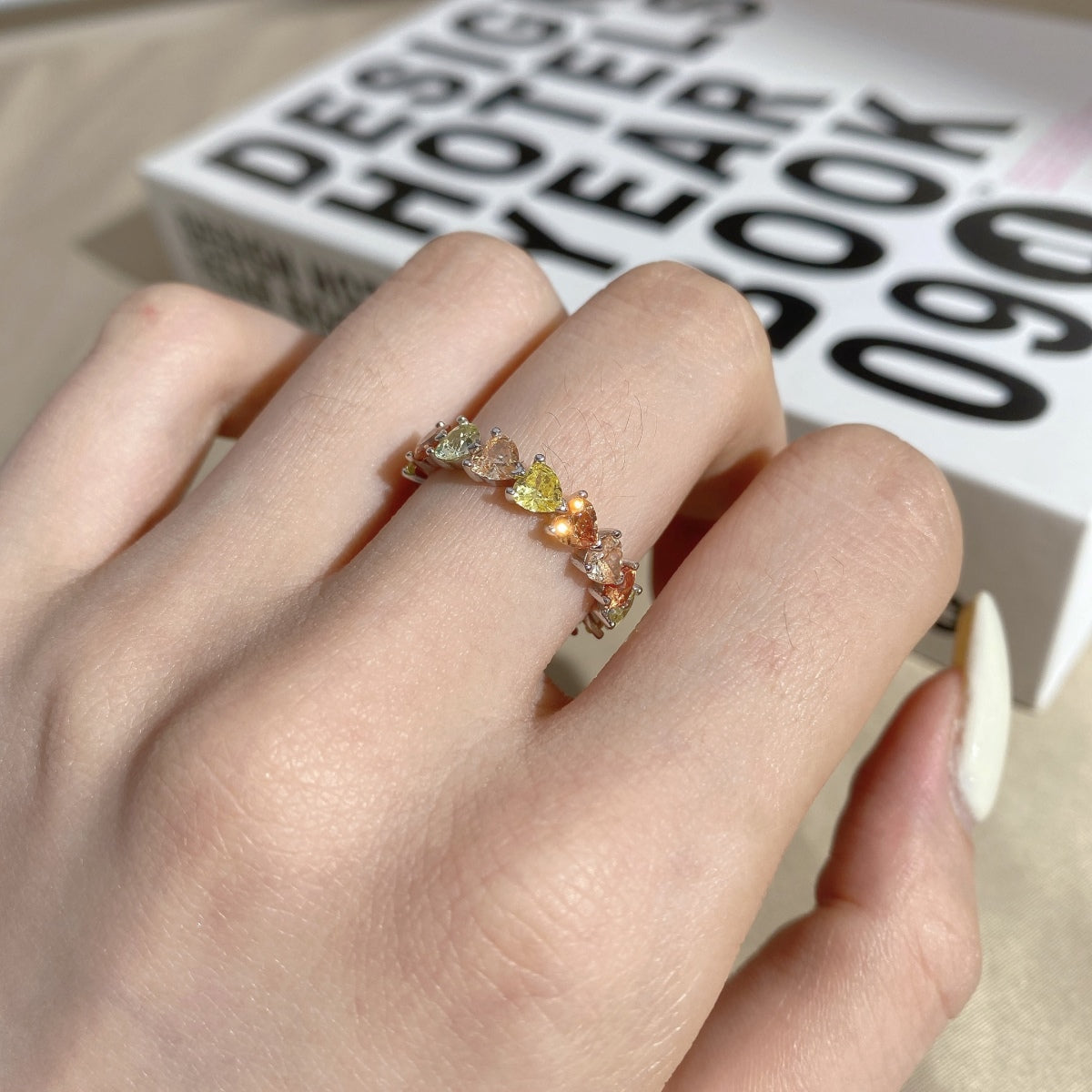 [Solara Jewelry ]0.25カラット ラディアントロマンス ハートカット ラバーリング