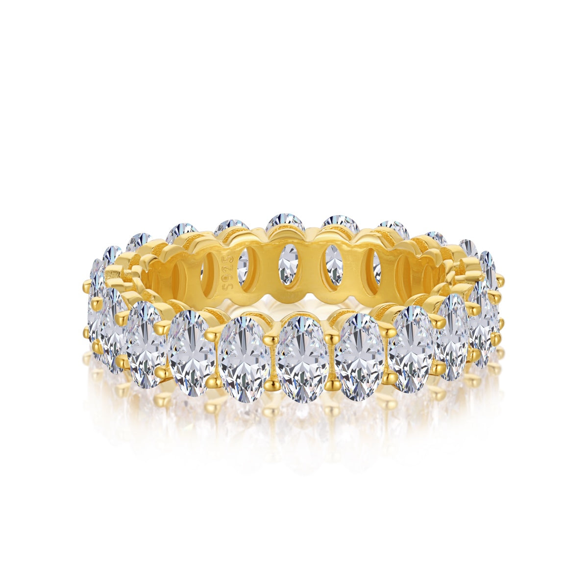 [Solara Jewelry ]Ornate Oval Cut Tennis Ring