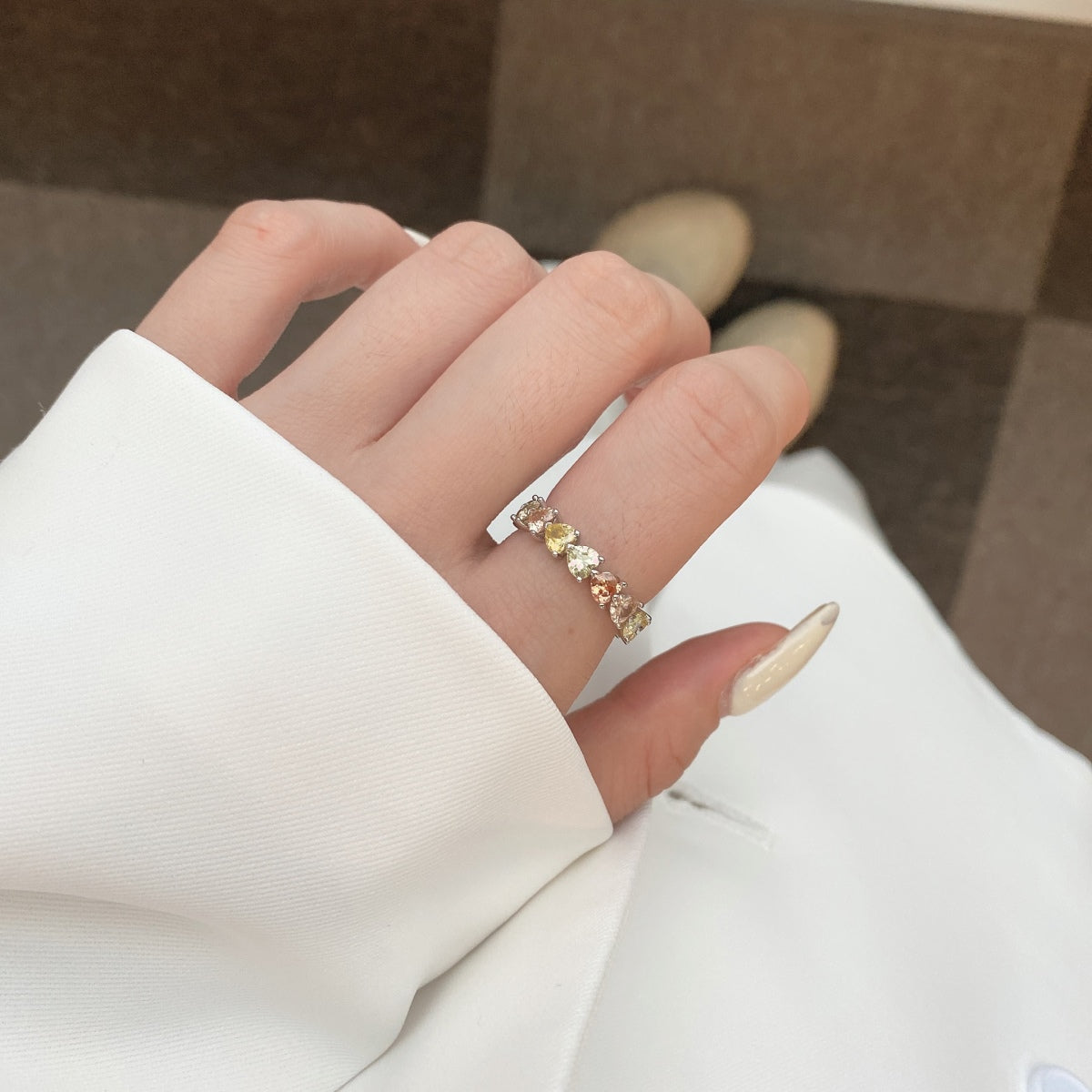[Solara Jewelry ]0.25カラット ラディアントロマンス ハートカット ラバーリング