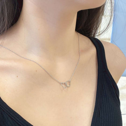 [Solara Jewelry ]スターリングシルバー ラブダブルリングネックレス