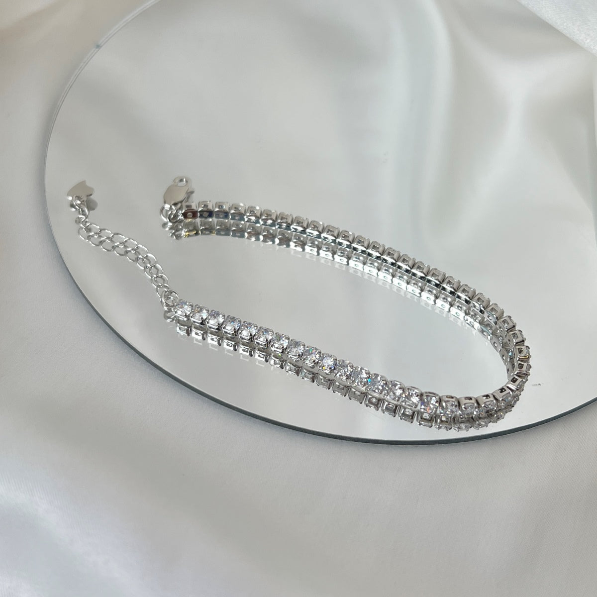 [Solara Jewelry ]Funkelndes rundgeschliffenes Alltagsarmband