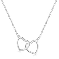 [Solara Jewelry ]Sterling Silver Love Double Ring Necklace