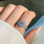 [Solara Jewelry ]1,5 Karat schillernder, charmanter Ring mit ovalem Schliff für Bankette