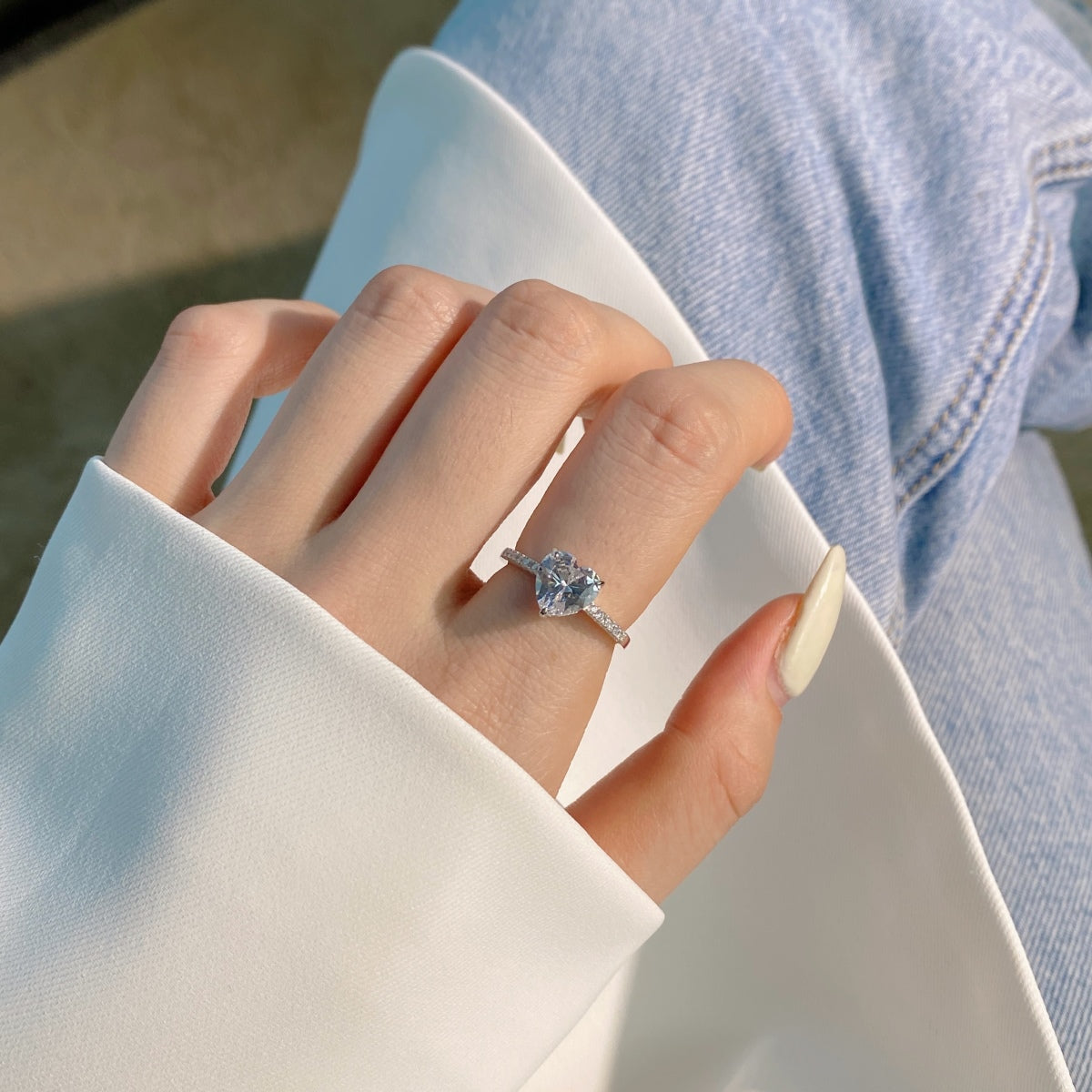 [Solara Jewelry ]2.0 Carat Dazzling Lustrous Heart Cut Lover Ring