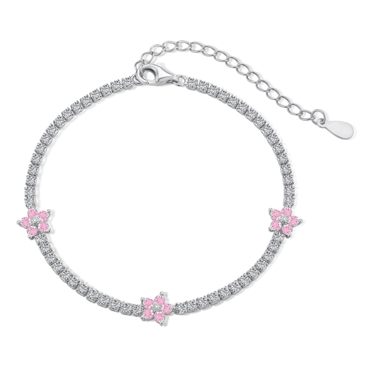 [ソララジュエリー] 輝く花形テニスブレスレット
