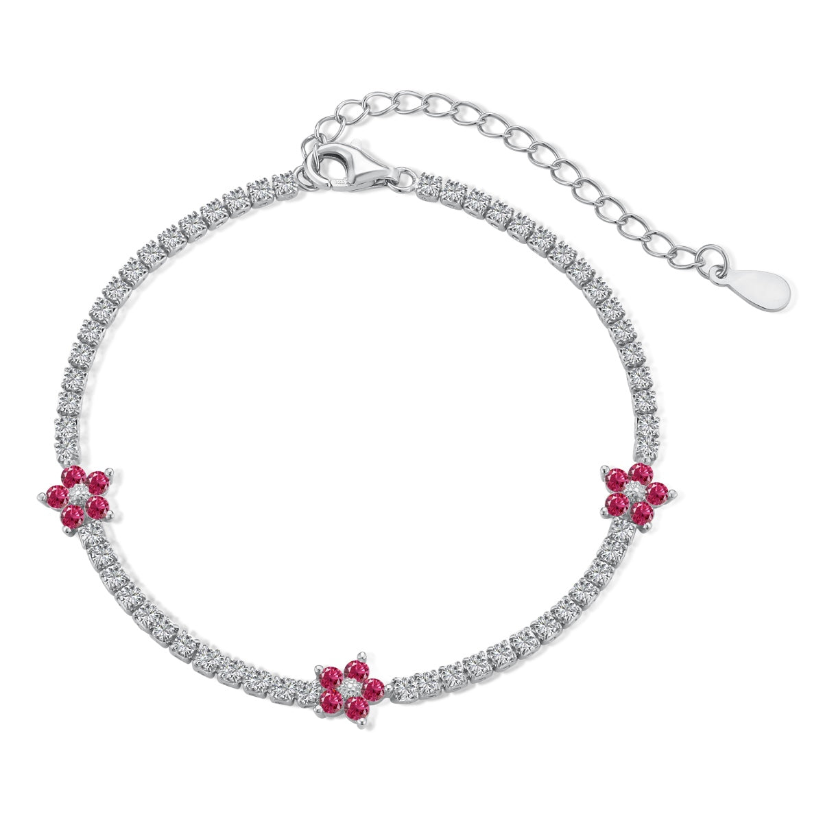 [ソララジュエリー] 輝く花形テニスブレスレット
