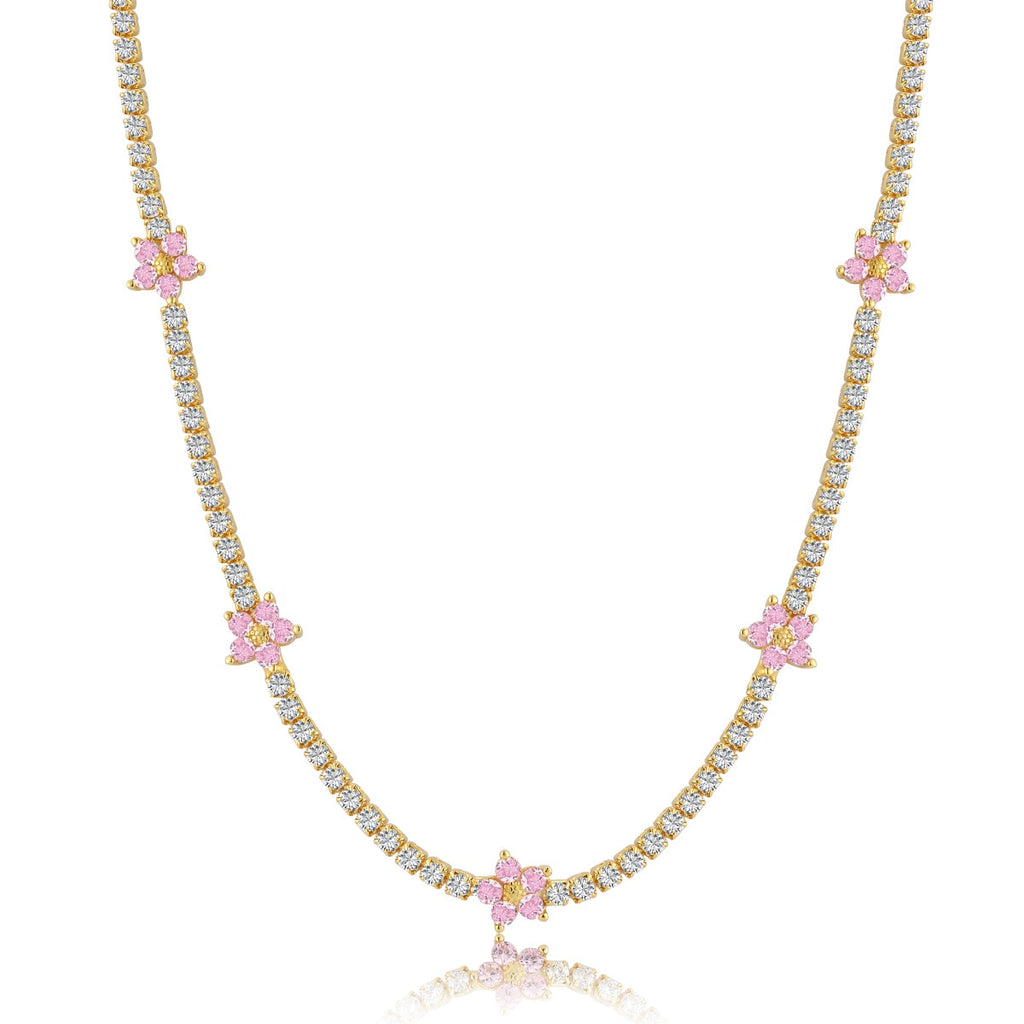 [Solara Jewelry ]豪華なカラフルフラワーテニスネックレス