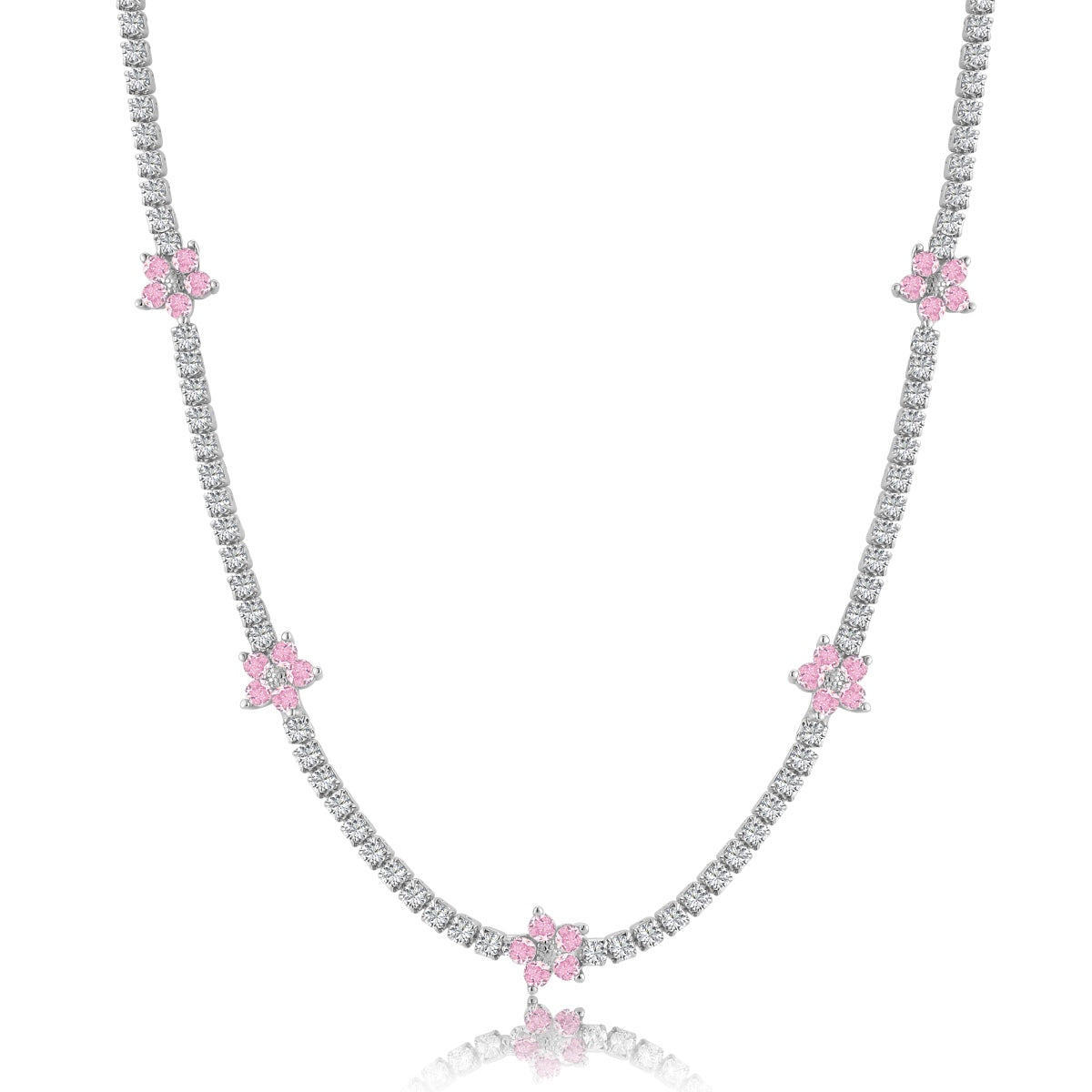 [Solara Jewelry ]豪華なカラフルフラワーテニスネックレス
