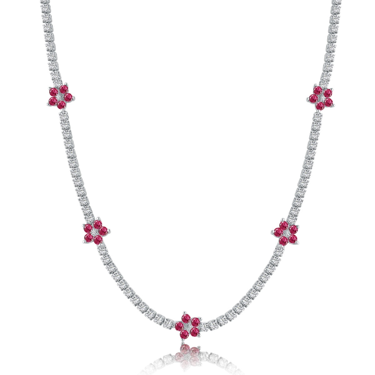 [Solara Jewelry ]豪華なカラフルフラワーテニスネックレス