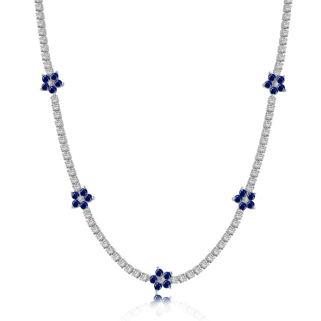 [Solara Jewelry ]豪華なカラフルフラワーテニスネックレス