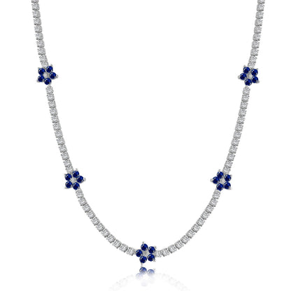 [Solara Jewelry ]Luxuriöse Bunte Blumen Tennis-Halskette