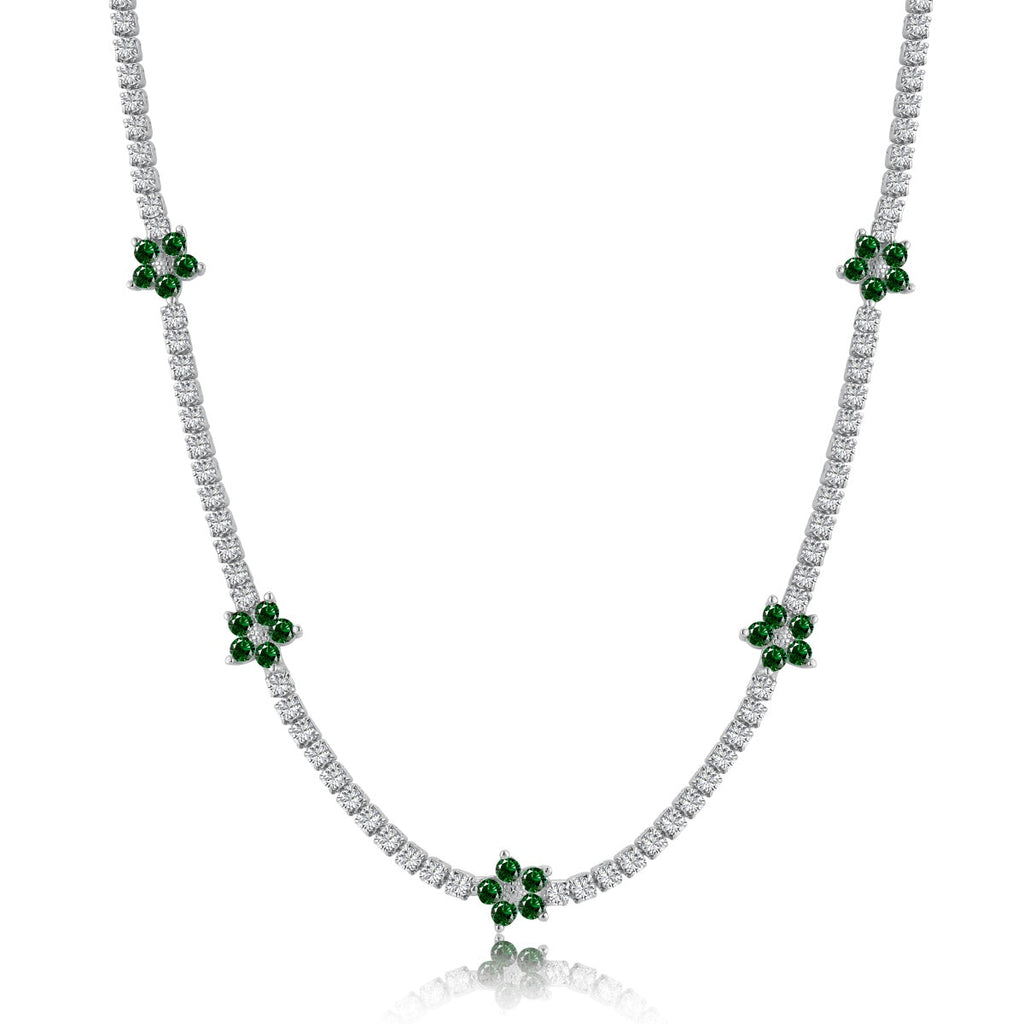 [Solara Jewelry ]豪華なカラフルフラワーテニスネックレス