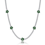 [Solara Jewelry ]豪華なカラフルフラワーテニスネックレス