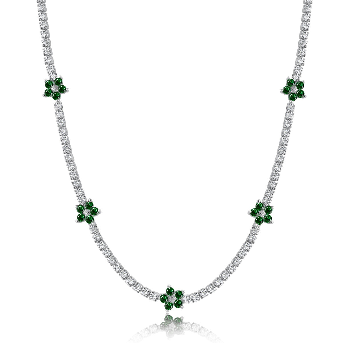 [Solara Jewelry ]豪華なカラフルフラワーテニスネックレス