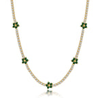 [Solara Jewelry ]豪華なカラフルフラワーテニスネックレス