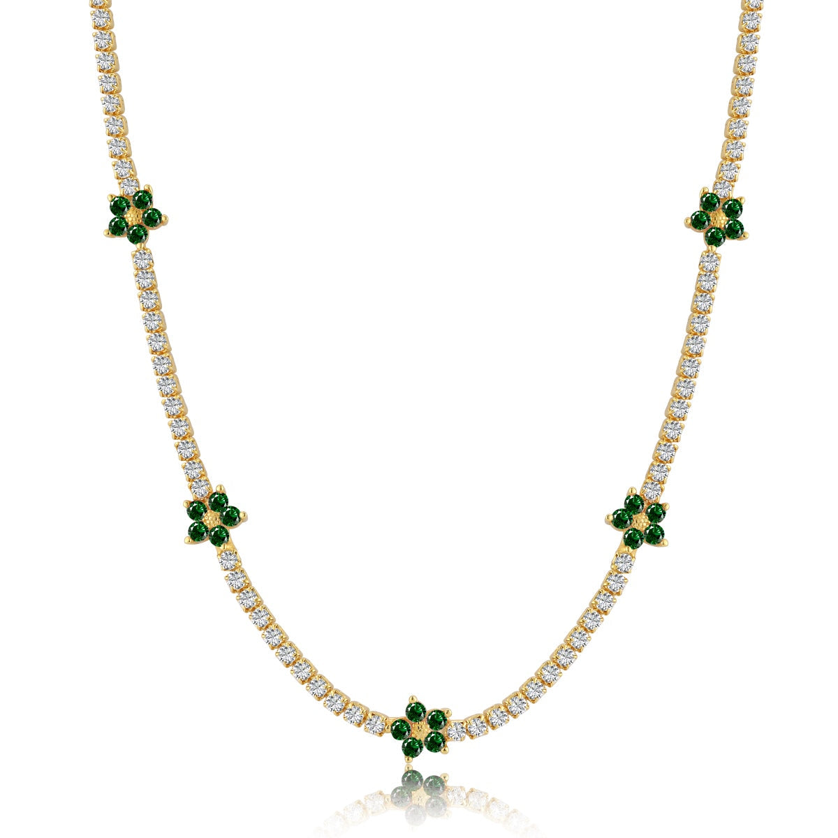 [Solara Jewelry ]豪華なカラフルフラワーテニスネックレス
