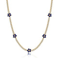 [Solara Jewelry ]豪華なカラフルフラワーテニスネックレス