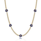 [Solara Jewelry ]豪華なカラフルフラワーテニスネックレス