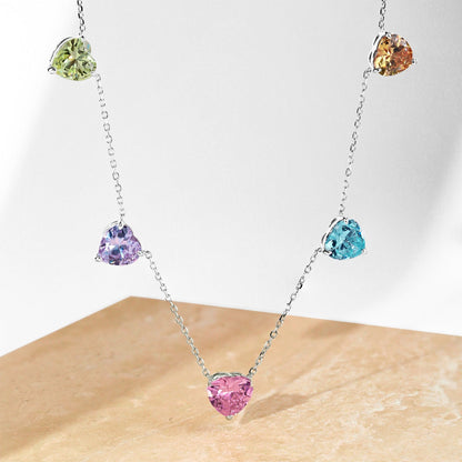 [Solara Jewelry ]煌めくカラフルなハートカットネックレス