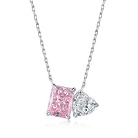[Solara Jewelry ]Dazzling Square & Heart Shape Necklace