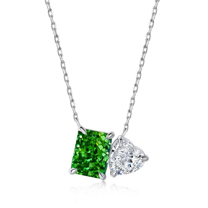 [Solara Jewelry ]輝くスクエア＆ハートネックレス