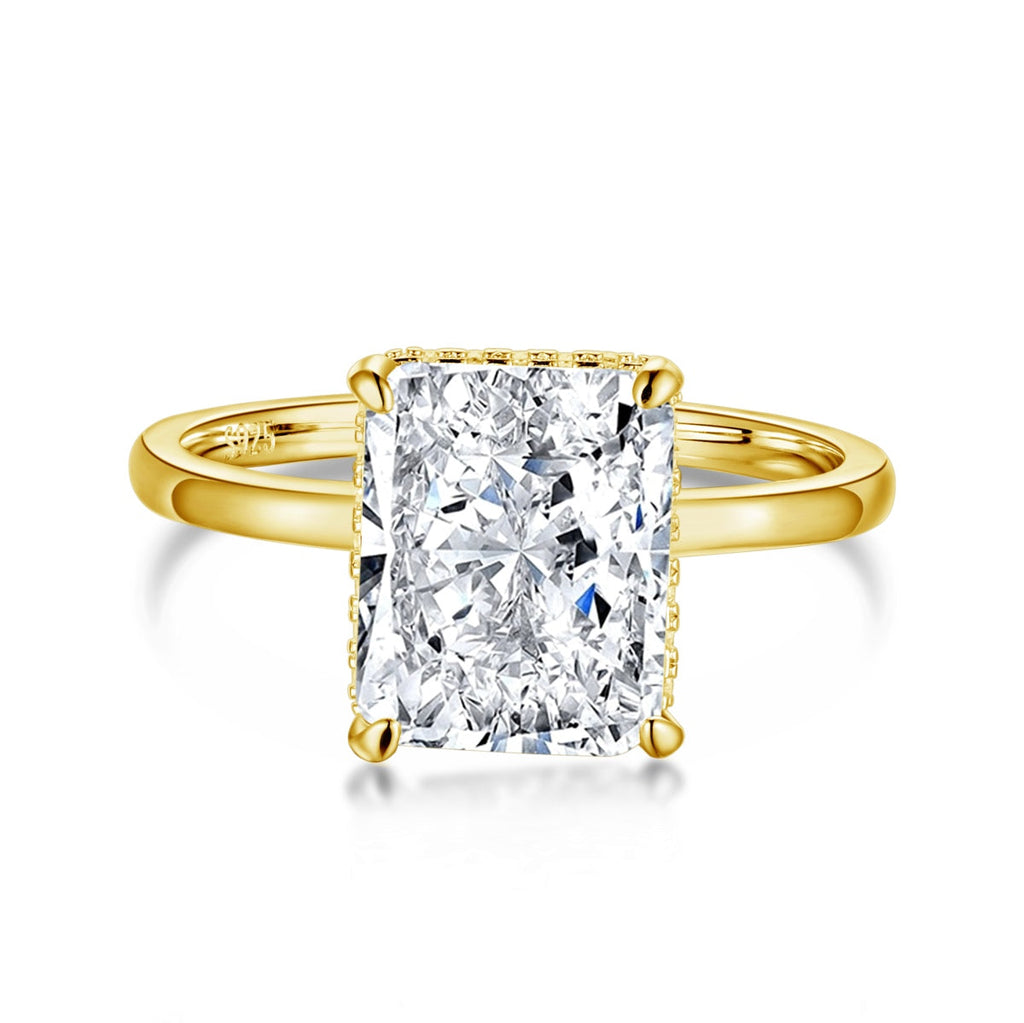 [Solara Jewelry ]4,0 Karat aufwendiger, bezaubernder Radiand-Schliff Banquet Ring