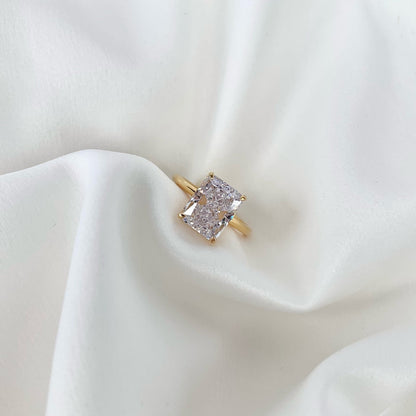 [Solara Jewelry ]4.0カラット 華麗なる魅惑のラディアントカット バンケットリング