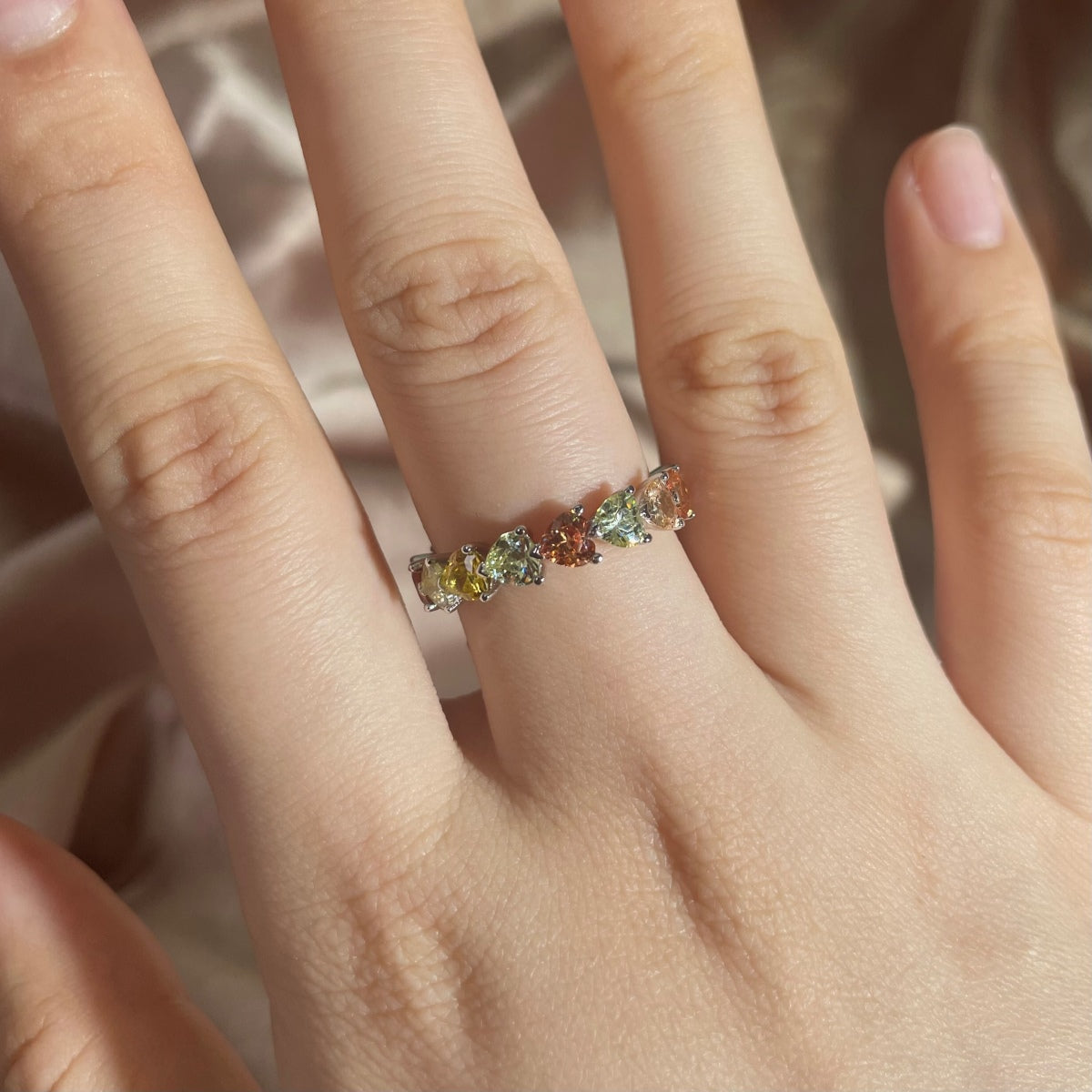 [Solara Jewelry ]0.25カラット ラディアントロマンス ハートカット ラバーリング